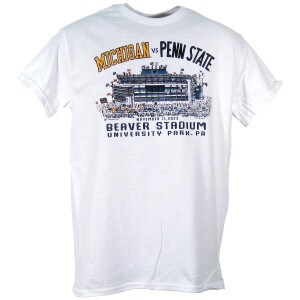 white short sleeve t-shirt Michigan vs Penn State Beaver Stadium